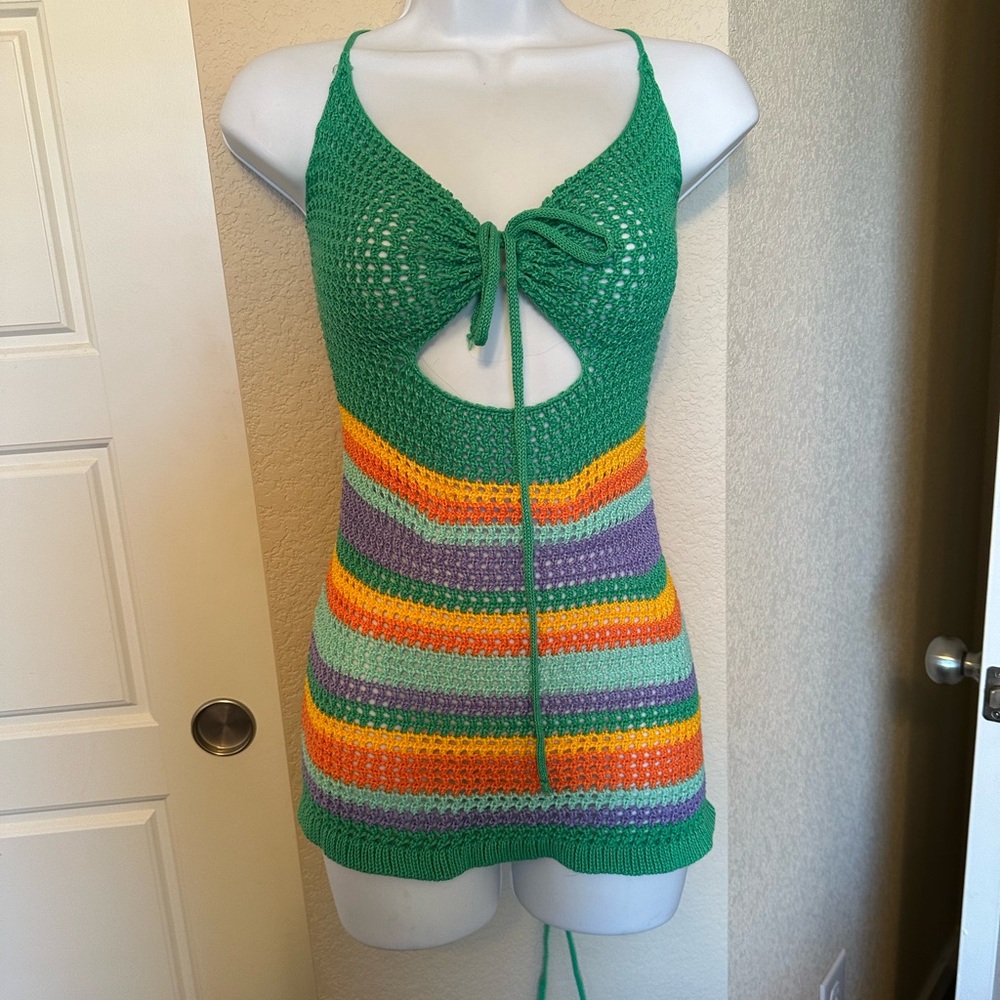 SHEIN Multicolor Knit Swim Cover-Up
